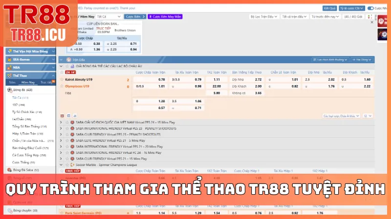 Quy trình tham gia thể thao TR88 tuyệt đỉnh